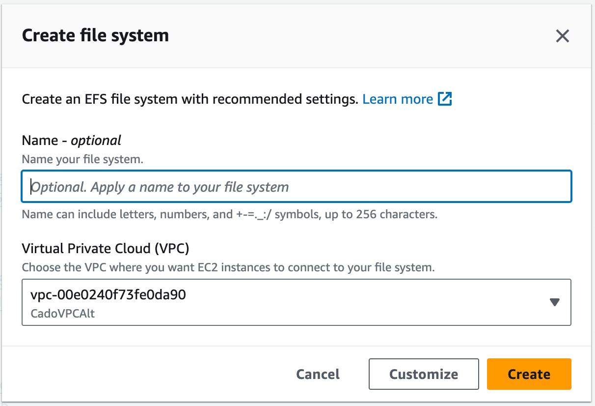 AWS Create FS