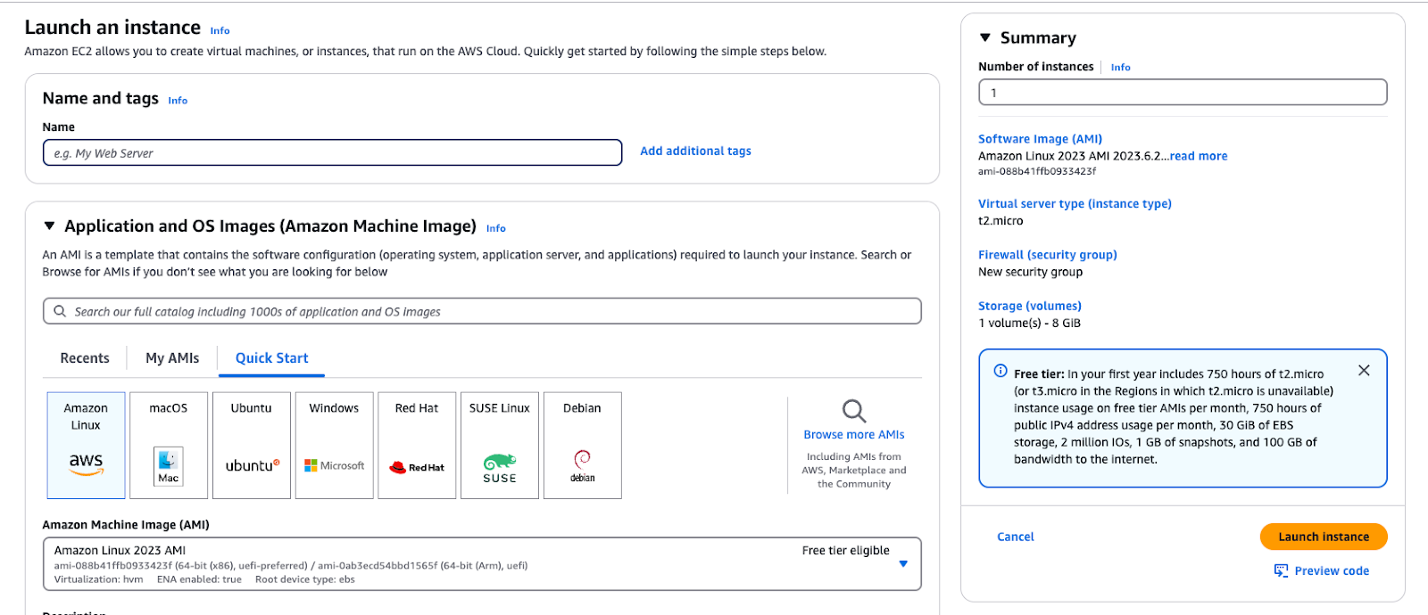 Launch Instance