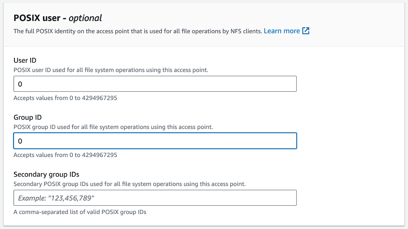 AWS POSIX