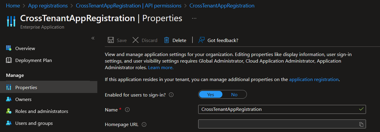Azure Enterprise App Registration Permission