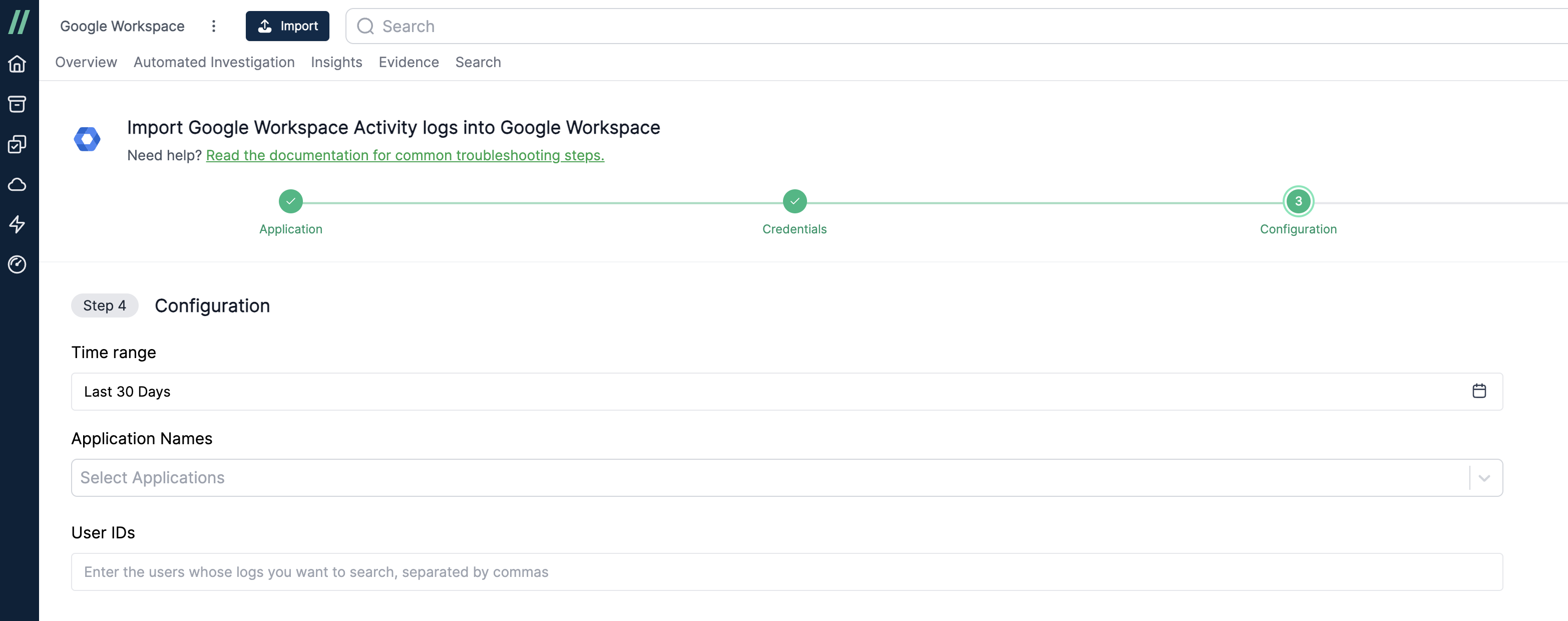 Google Workspace - Import Configuration