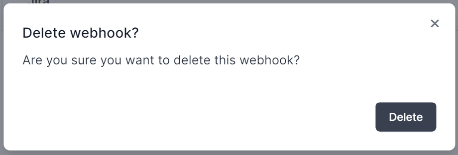 Deleting a webhook